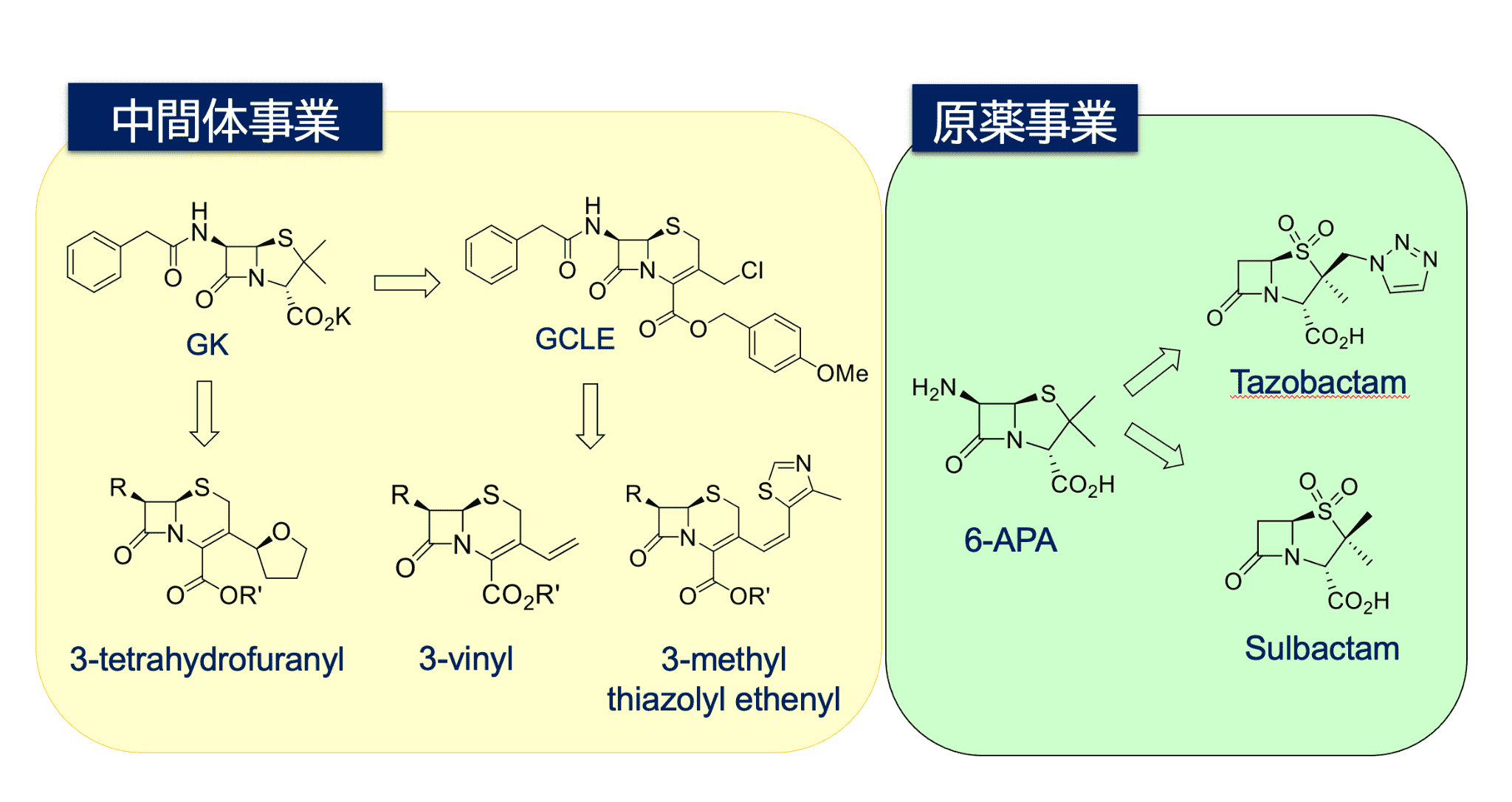 β-ラクタム中間体及び原薬合成技術